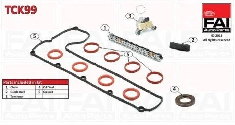 К-кт цепи ГРМ (с уплотнениями) Fiat/Ford/PSA 2.0Jtd/2.0Tdci/2.0Hdi FAI TCK99