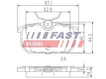 Гальмівні колодки (набір) FAST FT29035 (фото 1)