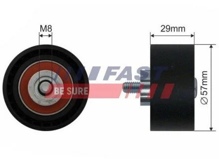 РОЛИК ГРМ FIAT DOBLO 09> 57X29/35X8.5 FAST FT44017