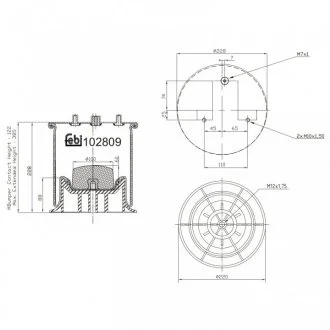 Подушка пневмопідвіски FEBI TRUCK IVECO PRAWA TYLNA OЊ FEBI BILSTEIN 102809
