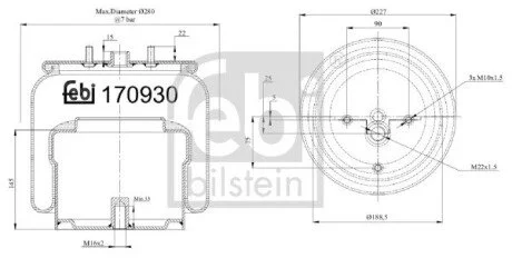 Пневмоподушка FEBI BILSTEIN 170930