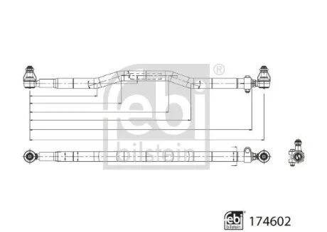 Рульова тяга поперечна (L-1818мм) RVI MAGNUM, PREMIUM 2, VOLVO FE 10.04- FEBI BILSTEIN 174602