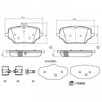 Тормозные колодки, дисковые FEBI BILSTEIN 176866