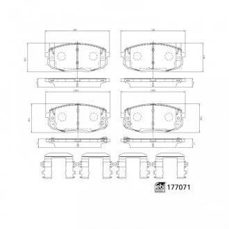 Комплект гальмівних колодок передн, HYUNDAI CRETA, KONA, KONA/SUV, KIA SELTOS, SOUL II 1.0-2.0 02.14- FEBI BILSTEIN 177071 (фото 1)
