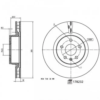 Диск тормозной Tesla FEBI BILSTEIN 178232