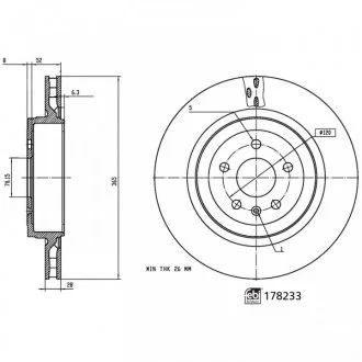 Диск тормозной Tesla FEBI BILSTEIN 178233
