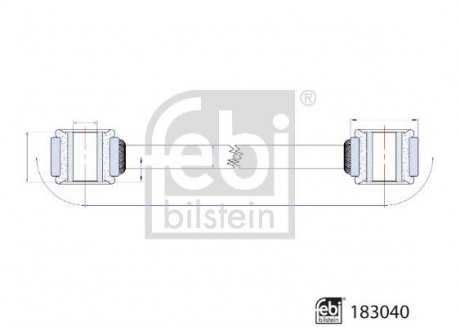 Тяга стабілізатора (заднього) MB Sprinter 907/910 2.2/3.0D 18- (L=287mm) FEBI BILSTEIN 183040