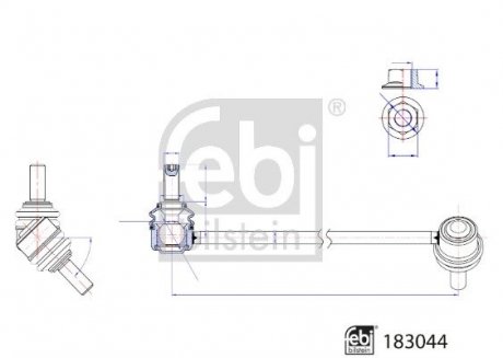 Тяга стабілізатора (переднього) (L) MB Vito/Viano (W639) 05- (L=297mm) FEBI BILSTEIN 183044