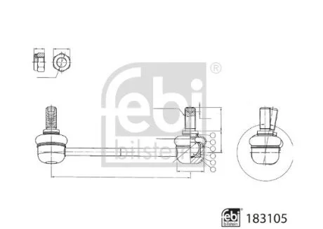 Стійка стабілізатора передн Лів 160mm FEBI BILSTEIN 183105 (фото 1)