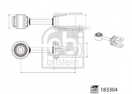 Тяга стабілізатора (заднього) VW Crafter 50/Man TGE 2.0D 17- (135mm) FEBI BILSTEIN 183304 (фото 1)