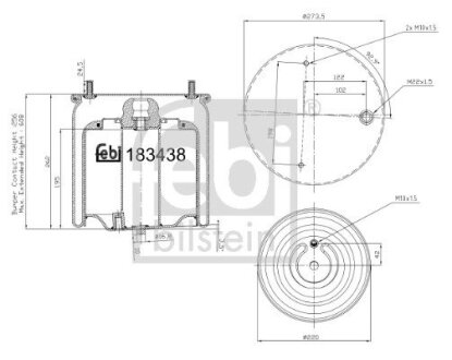 Пневмоподушка DAF CF, XF 106, XF II, XG, XG+ 10.12- FEBI BILSTEIN 183438