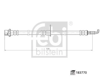 Гальмівний шланг задн Прав LEXUS ES, UX, TOYOTA CAMRY, C-HR, PRIUS 1.2-3.5 10.16- FEBI BILSTEIN 183770