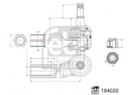 Наконечник тяги рульової з гайкою FEBI BILSTEIN 184020 (фото 1)