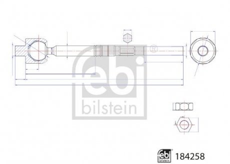 Тяга керма Opel Insignia 17- (L=243mm) FEBI BILSTEIN 184258 (фото 1)