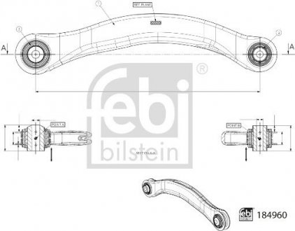 Важіль підвіски з сайлентблоками FEBI BILSTEIN 184960 (фото 1)