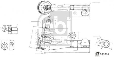 Наконечник тяги рульової з гайкою FEBI BILSTEIN 186265