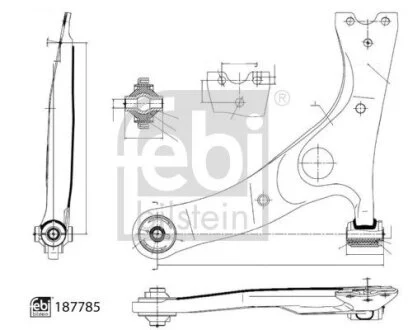 Важіль підвіски передній Лів TOYOTA RAV 4 II 1.8-2.4 05.00-11.05 FEBI BILSTEIN 187785 (фото 1)