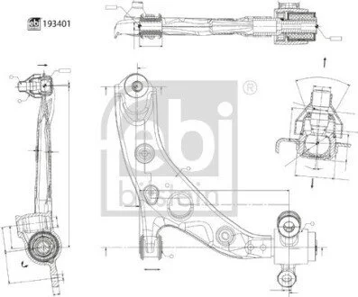 Важіль підвіски передній Правий FEBI BILSTEIN 193401