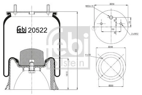Пневмоподушка FEBI BILSTEIN 20522