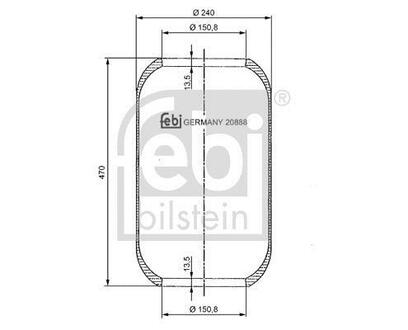Пневмоподушка підвіски без поршня FEBI BILSTEIN 20888
