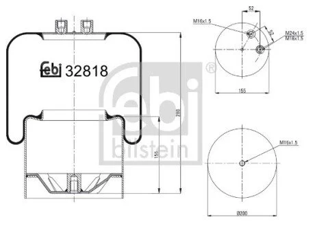 Кожух пневматической рессоры FEBI BILSTEIN 32818