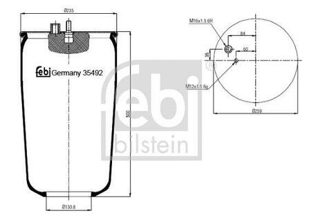 Пневмоподушка подвески без поршня FEBI BILSTEIN 35492 (фото 1)