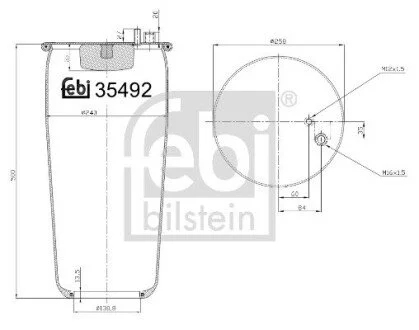Пневмоподушка подвески без поршня FEBI BILSTEIN 35492
