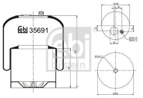 Кожух пневматической рессоры FEBI BILSTEIN 35691
