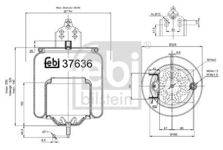 Кожух пневматической рессоры FEBI BILSTEIN 37636