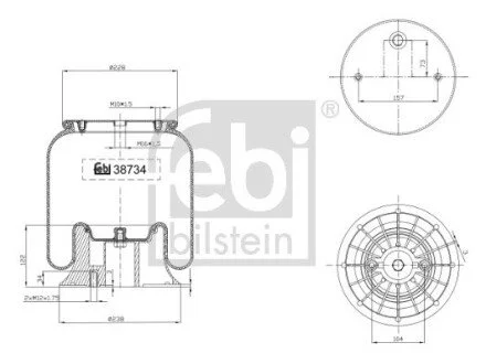 Подушка пневмопідвіски FEBI TRUCK SCANIA 4/R OМ WLECZONA FEBI BILSTEIN 38734