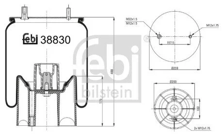 Пневмоподушка FEBI BILSTEIN 38830 (фото 1)