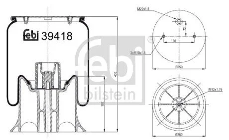 Пневмоподушка FEBI BILSTEIN 39418