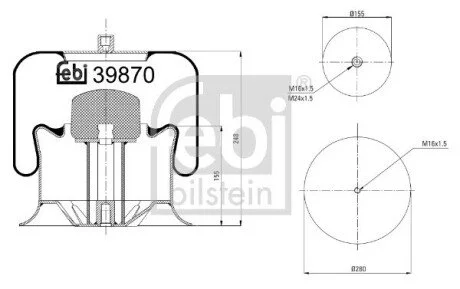 Пневмоподушка FEBI BILSTEIN 39870