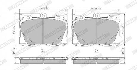 Колодки гальмівні (передні) MB C-class (W205/S205/C205)/E-class (W213) 16- (Brembo) FERODO FDB5149 (фото 1)