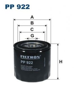 Фильтр топлива FILTRON PP 922/1