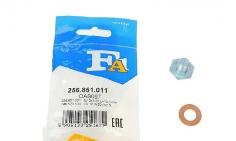 Пробка масляного поддона M10x1.25 L=13 (Fischer) Fischer Automotive One (FA1) 256.851.011 (фото 1)