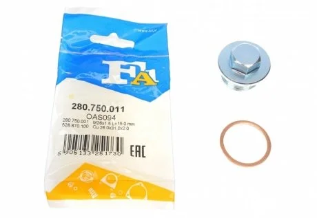 Резьбовая пробка, маслянный поддон Fischer Automotive One (FA1) 280.750.011 (фото 1)