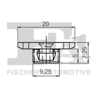 SPINKA KLIPS MOCUJACY 5-SZT 20MM ZOLYT Fischer Automotive One (FA1) 52600015