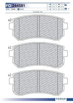 KLOCKI HAMULCOWE HYUNDAI I30 KPL FOMAR FO244581