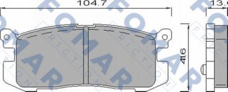Колодки тормозные дисковые передние FOMAR FO 420581 (фото 1)