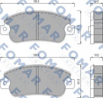 Колодки тормозные дисковые передние FOMAR FO 433481 (фото 1)