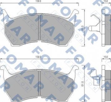 Колодки тормозные дисковые передние FOMAR FO 438781 (фото 1)