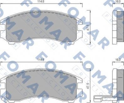 Колодки тормозные дисковые передние FOMAR FO 443681 (фото 1)