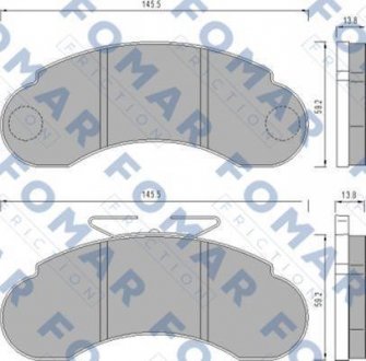 Колодки тормозные дисковые передние FOMAR FO 458581 (фото 1)
