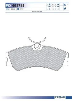 Колодки тормозные дисковые передние FOMAR FO 463781