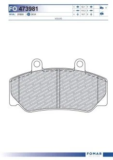 Колодки тормозные дисковые передние FOMAR FO 473981