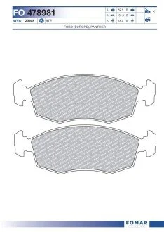 Колодки тормозные дисковые передние FOMAR FO 478981