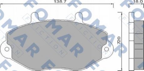 Колодки тормозные дисковые передние FOMAR FO 486481 (фото 1)