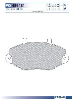 Колодки тормозные дисковые передние FOMAR FO 486481