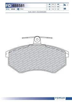 Колодки тормозные дисковые передние FOMAR FO 488581